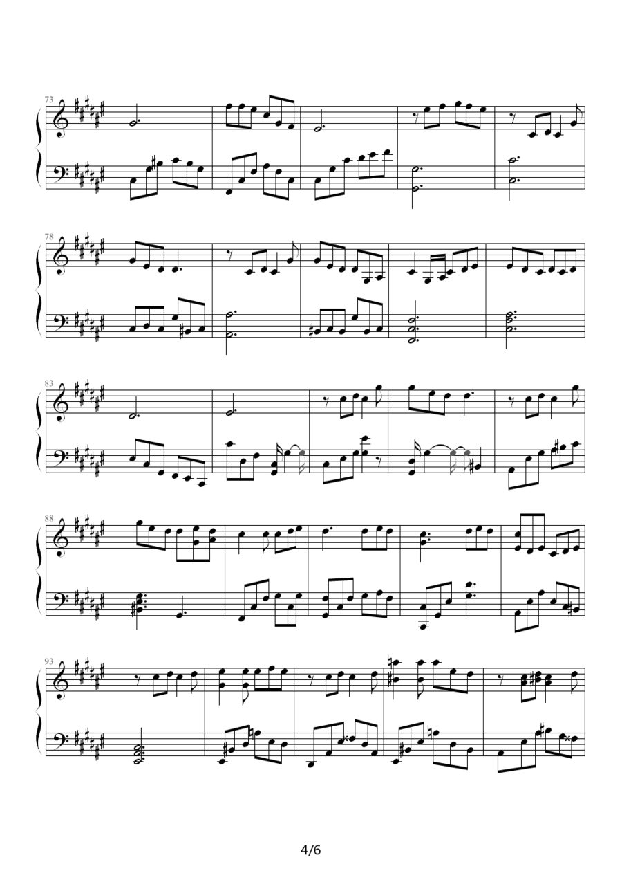 郑秀文演唱《美丽的误会》钢琴谱（第4页）