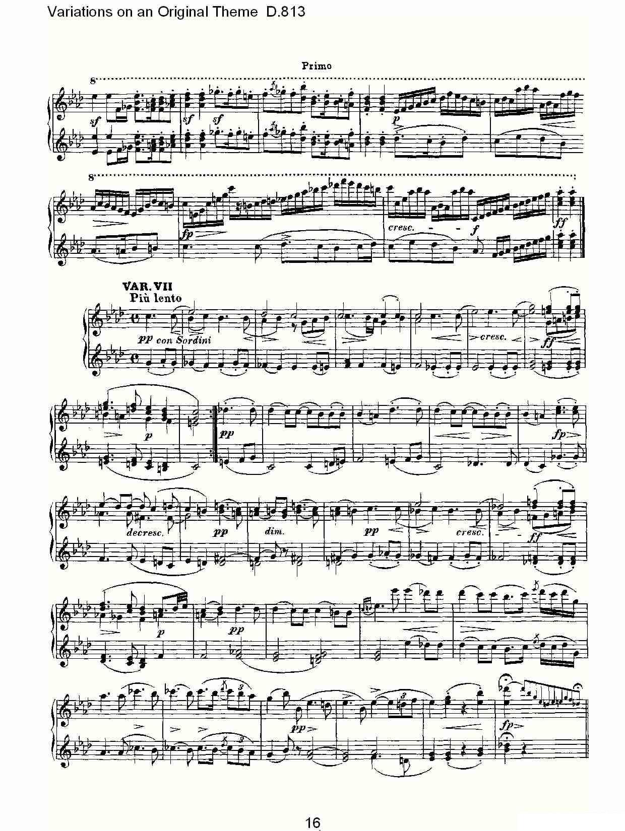 《Variations on an Original Theme D.813》钢琴谱（第16页）