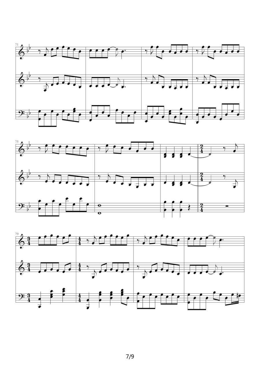 《安静》钢琴谱（第4页）