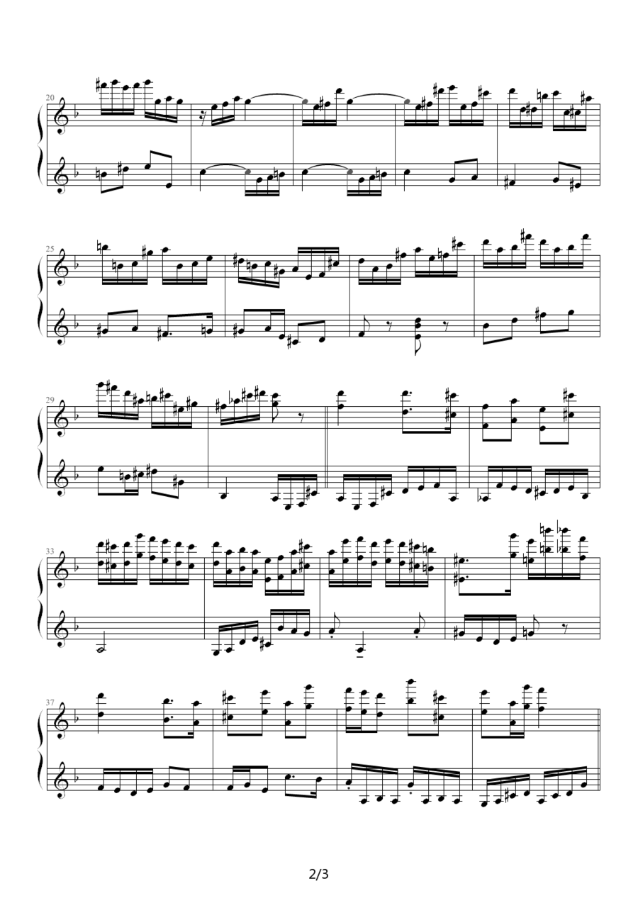 《冬日印象》钢琴谱（第2页）