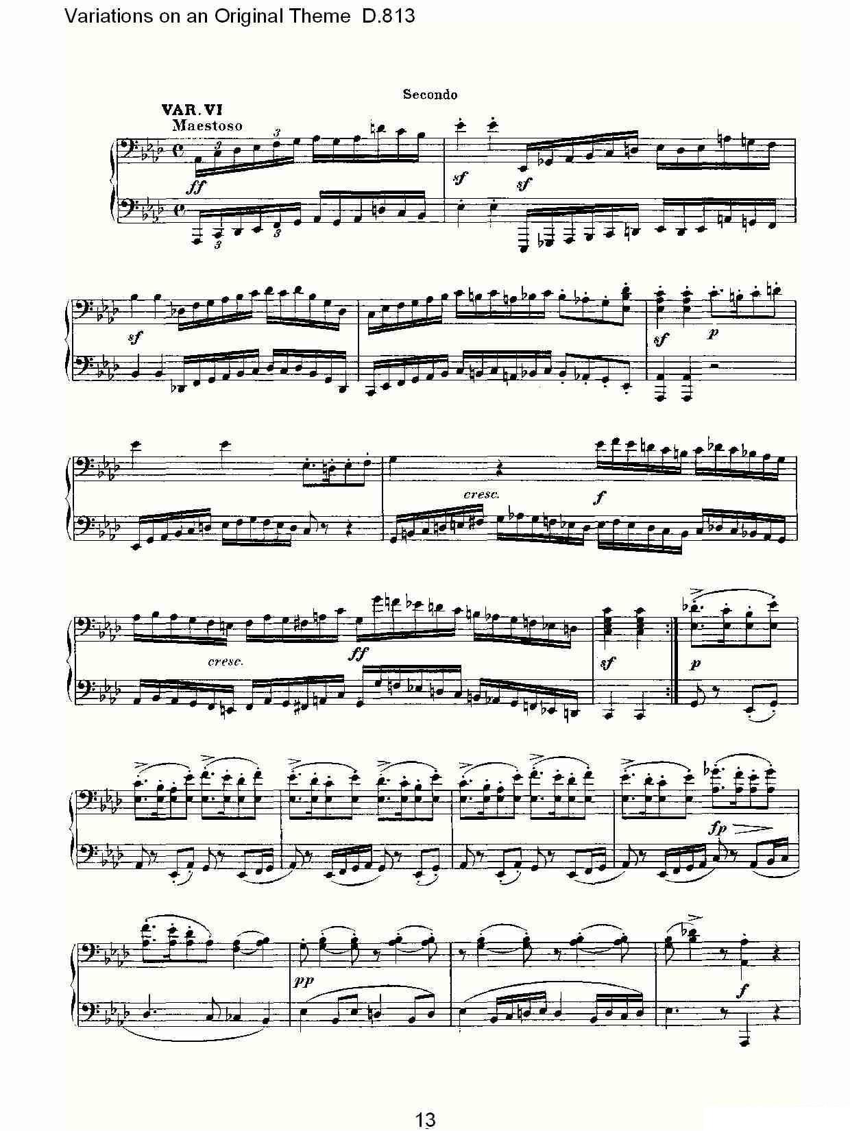 《Variations on an Original Theme D.813》钢琴谱（第13页）