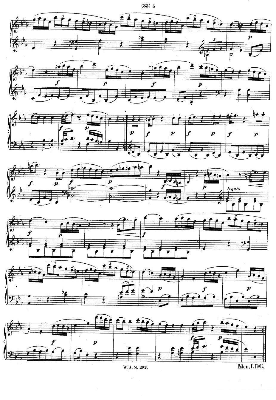 《降E大调第四钢琴奏鸣曲 KV.282》钢琴谱（第4页）