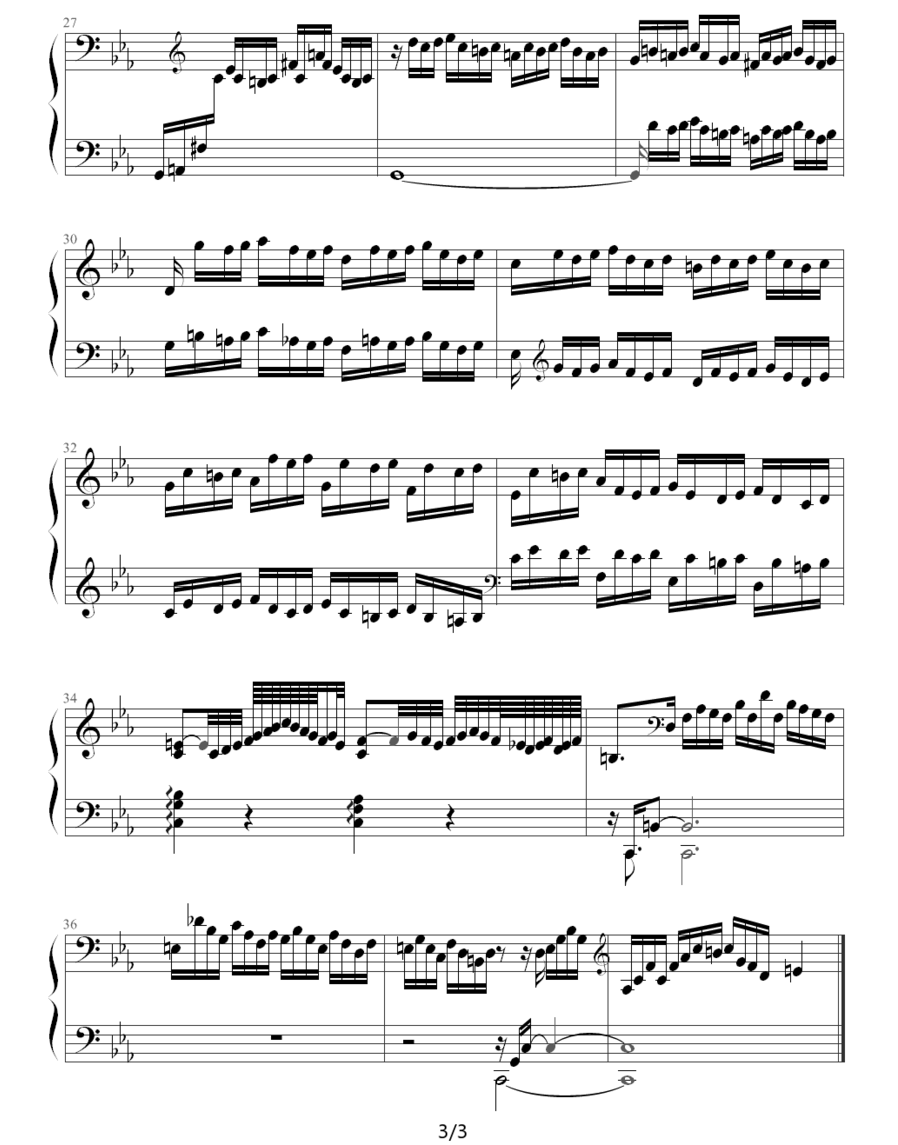 《c小调前奏曲》钢琴谱（第6页）