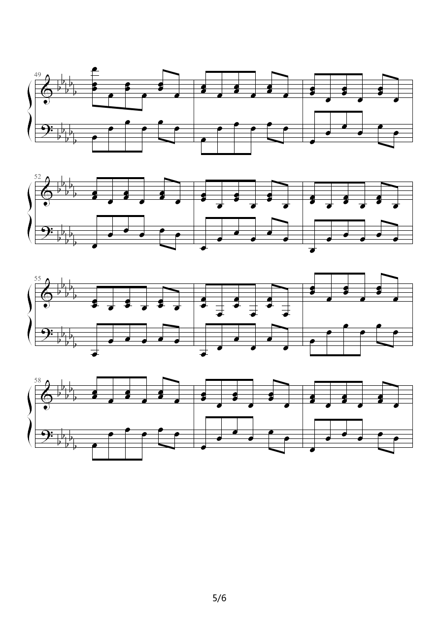 《忧郁的调》钢琴谱（第5页）