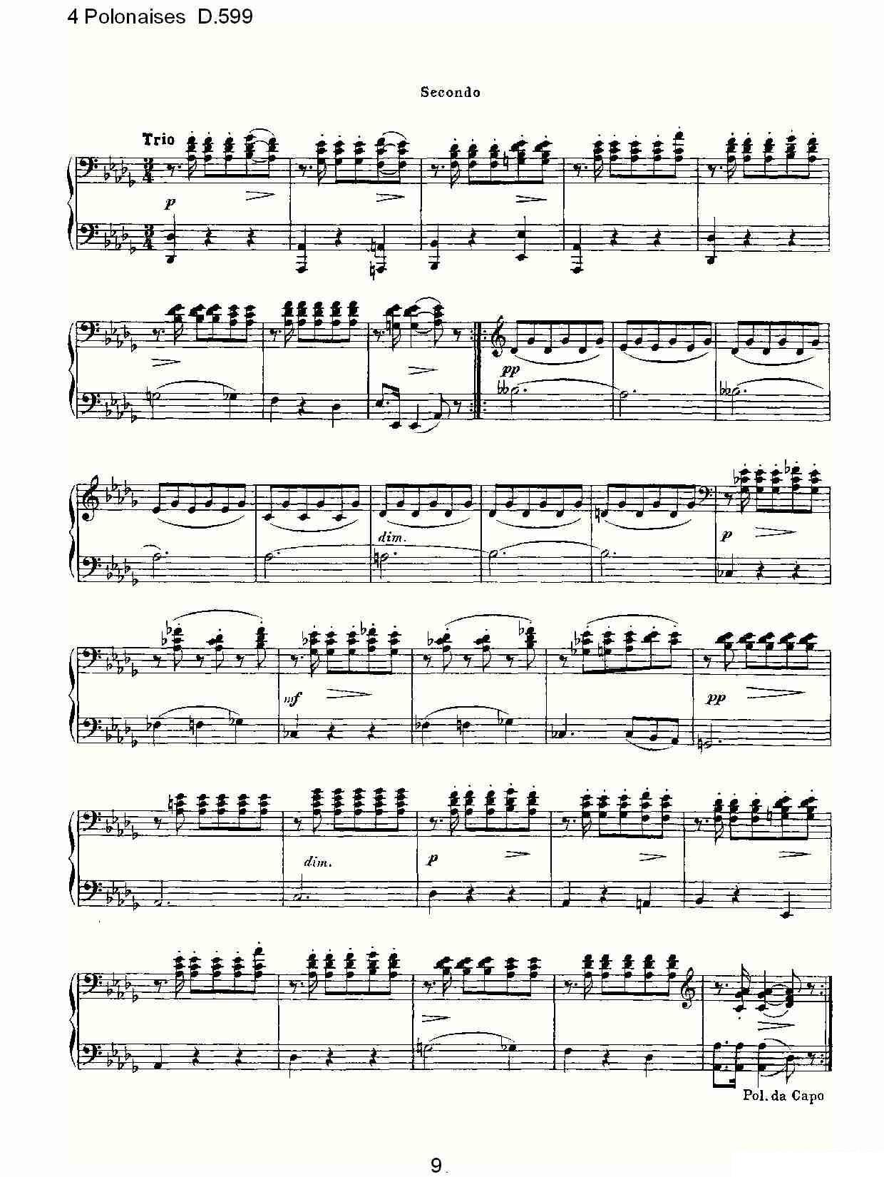 弗朗兹·舒柏特《4 Polonaises D.599》钢琴谱（第9页）