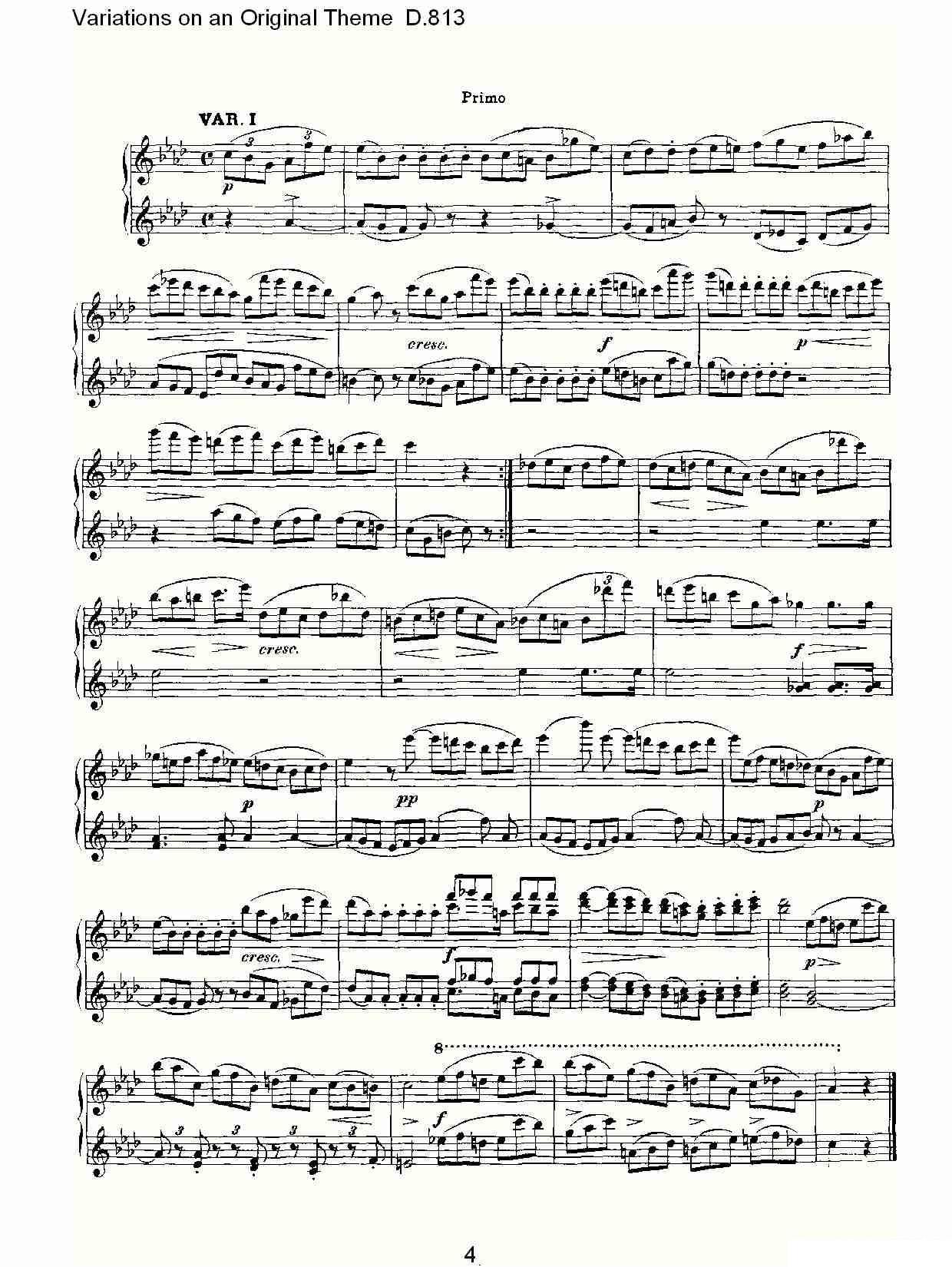 《Variations on an Original Theme D.813》钢琴谱（第4页）
