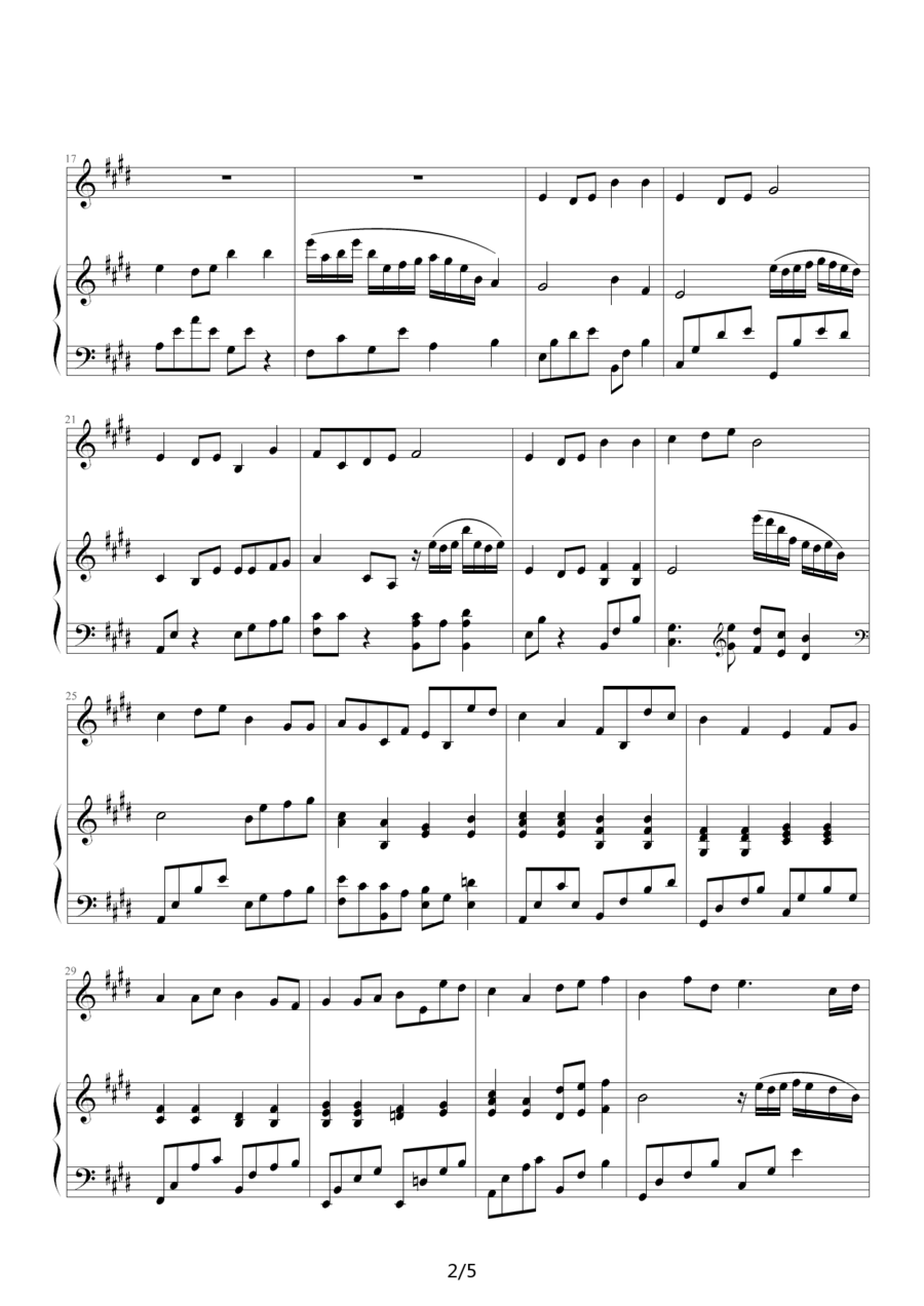 五月天《知足》钢琴谱（第2页）