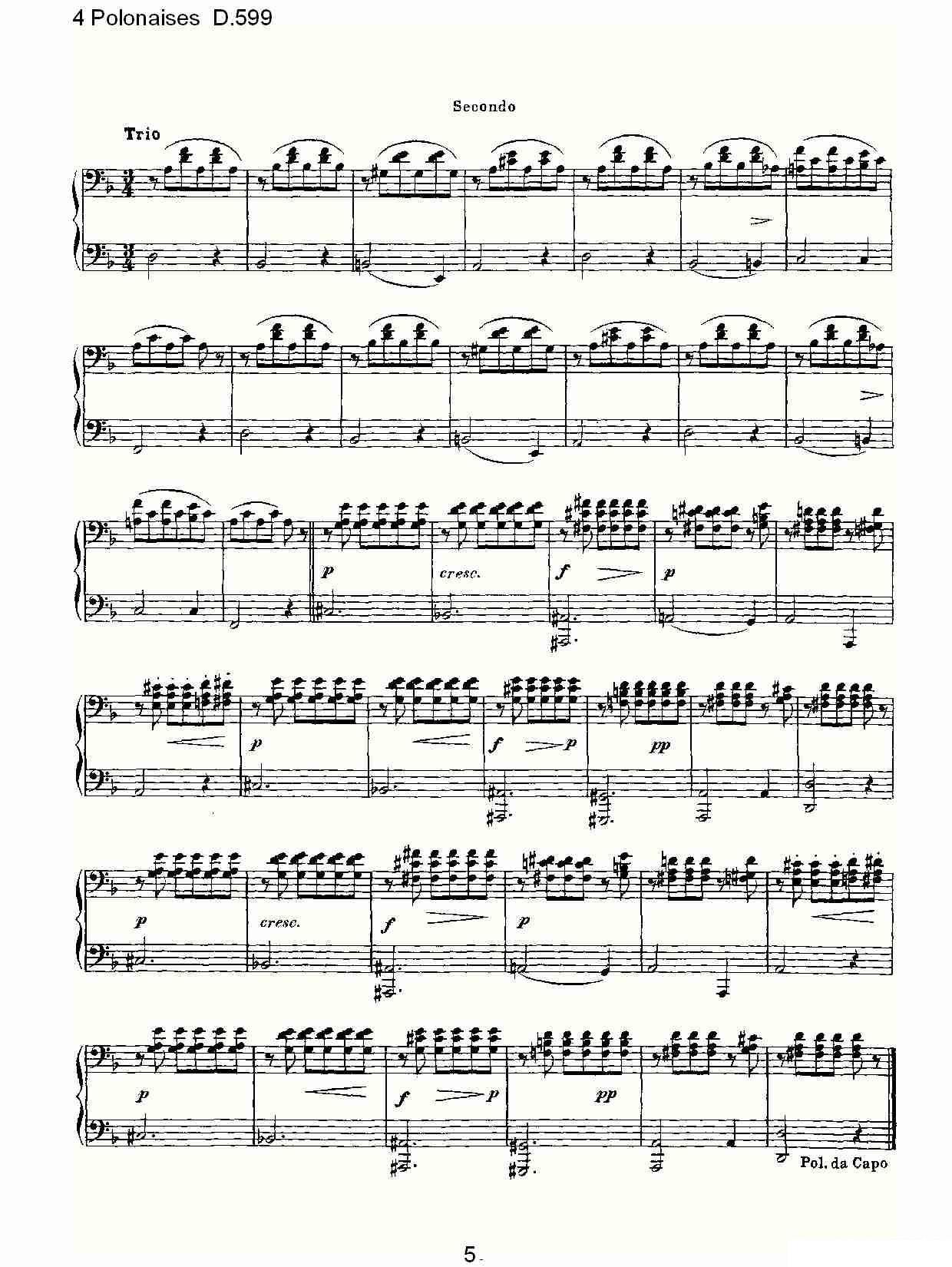 弗朗兹·舒柏特《4 Polonaises D.599》钢琴谱（第5页）