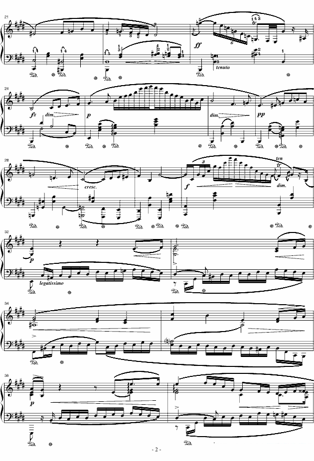 《降E大调夜曲》钢琴谱（第2页）