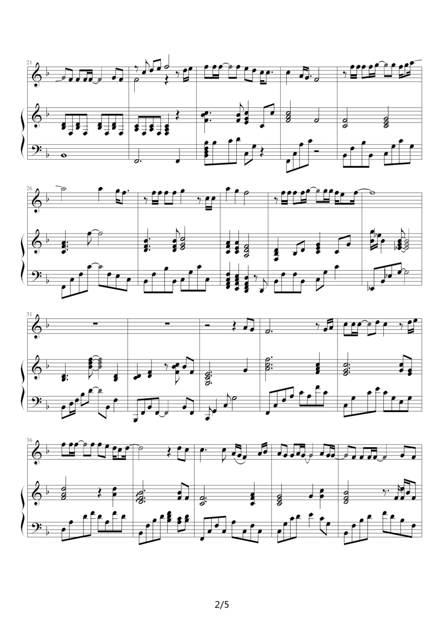 钢琴谱Beyond第2页