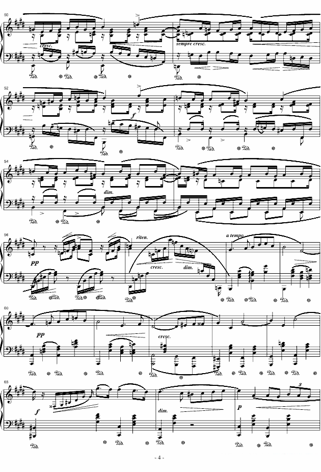 《降E大调夜曲》钢琴谱（第4页）