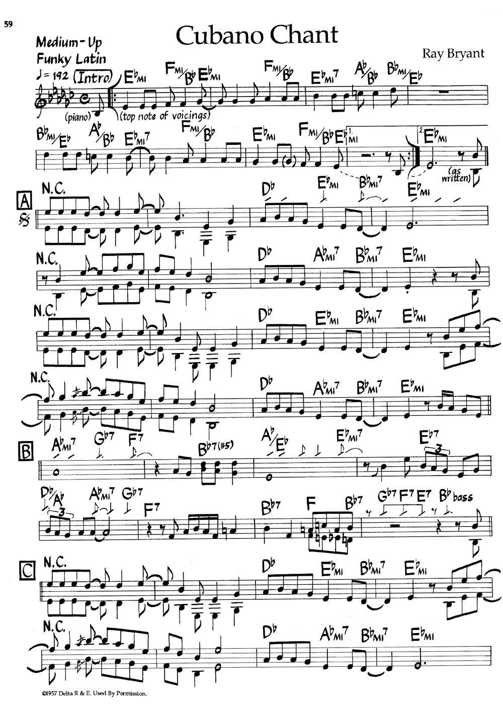 《Cubano Chant》钢琴谱（第1页）