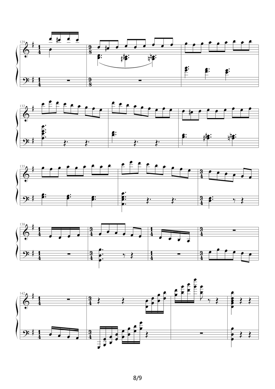 《古代小步舞曲》钢琴谱（第8页）