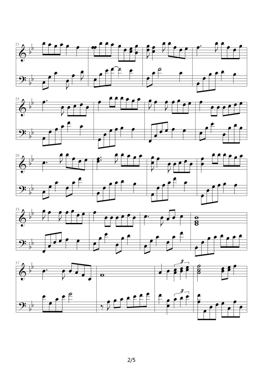 《风筝与风》钢琴谱（第2页）