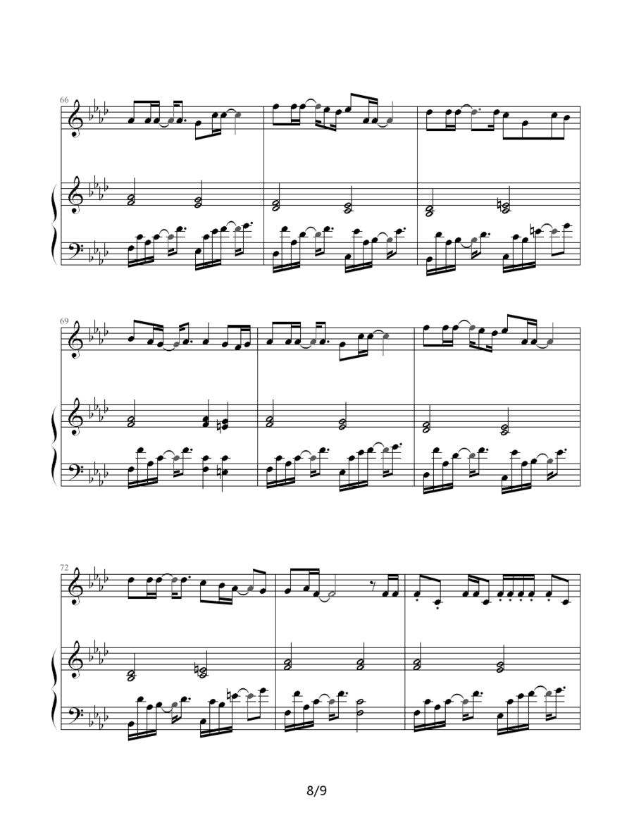 《夜曲》钢琴谱（第8页）