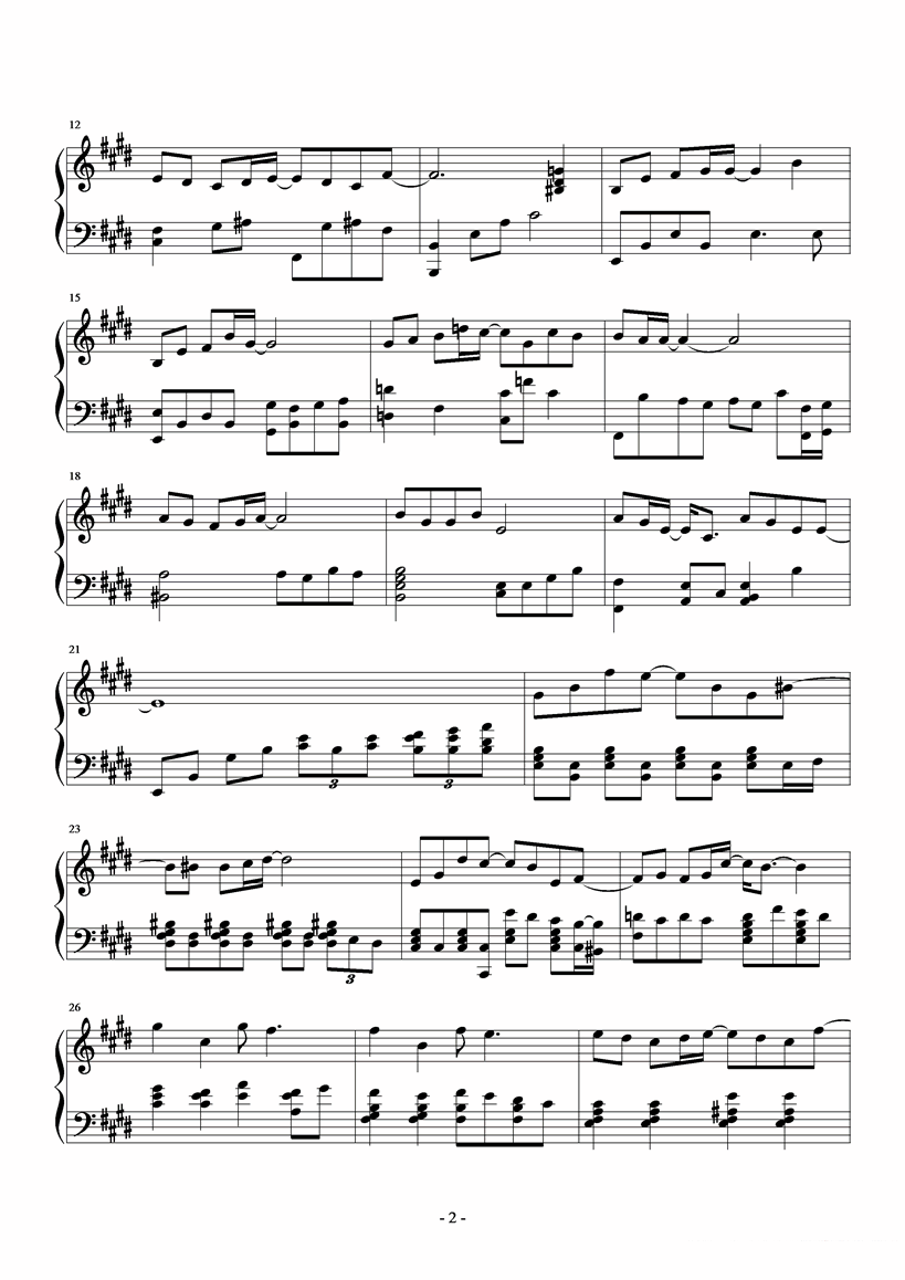 《欢乐今宵》钢琴谱（第2页）