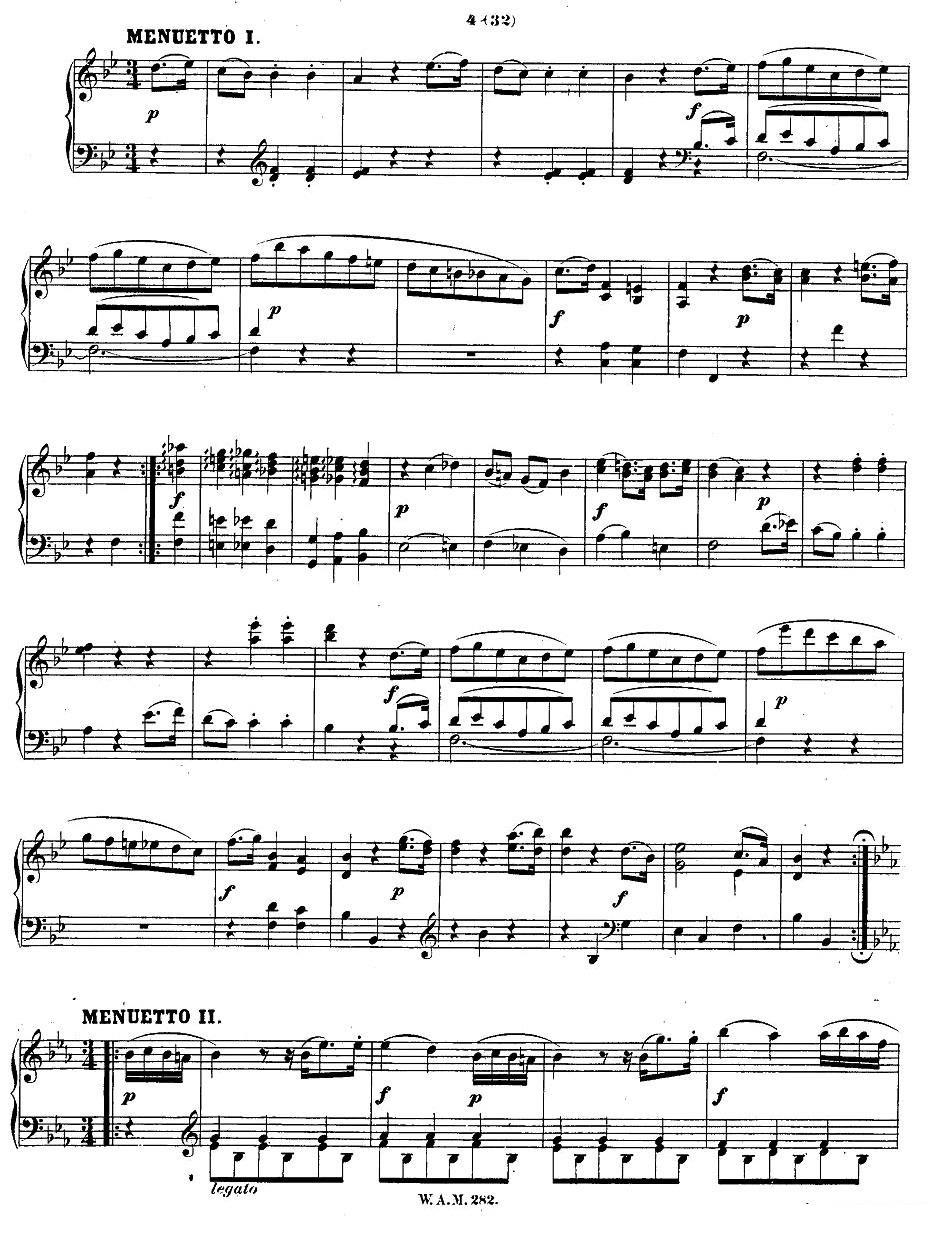 《降E大调第四钢琴奏鸣曲 KV.282》钢琴谱（第3页）
