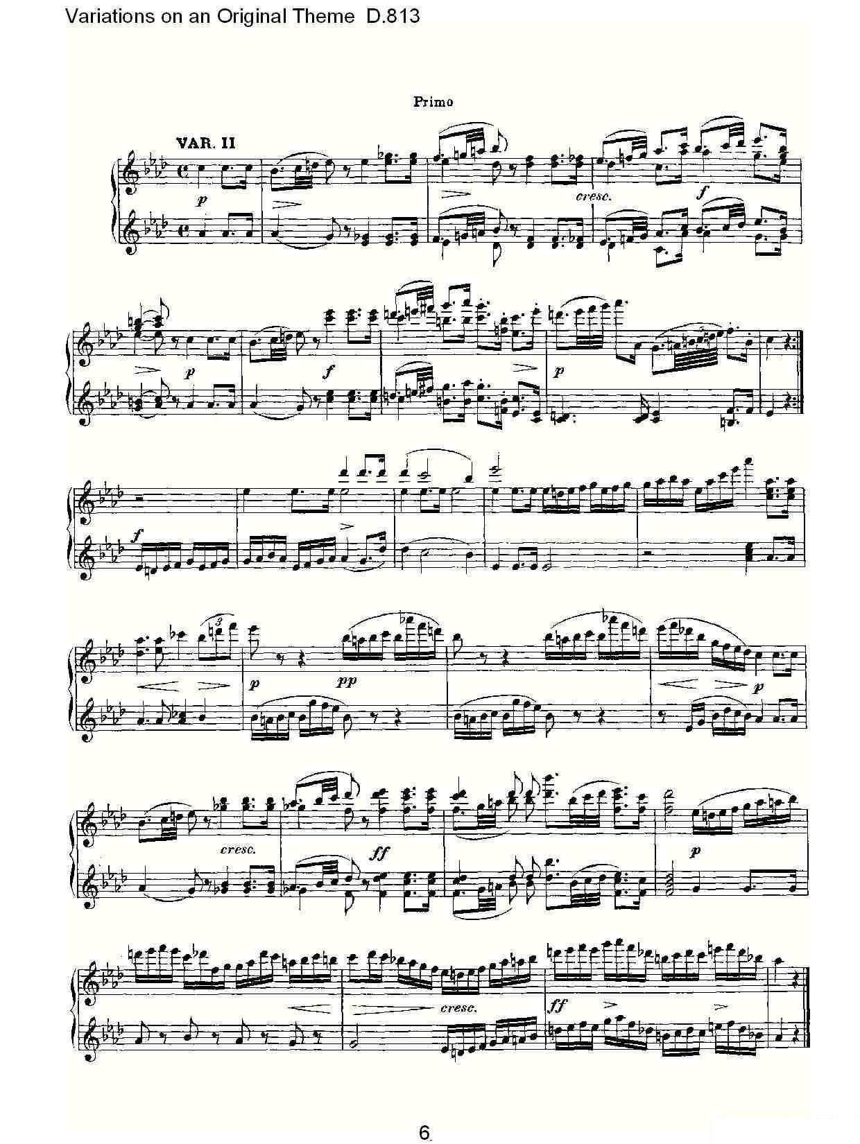 《Variations on an Original Theme D.813》钢琴谱（第6页）