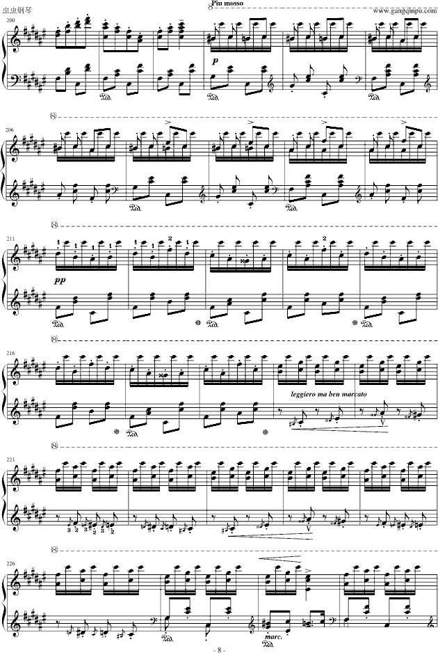 《匈牙利狂想曲第2号》钢琴谱（第8页）