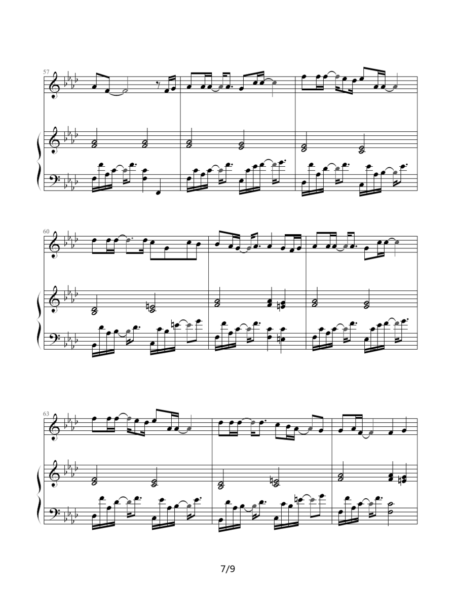 《夜曲》钢琴谱（第7页）