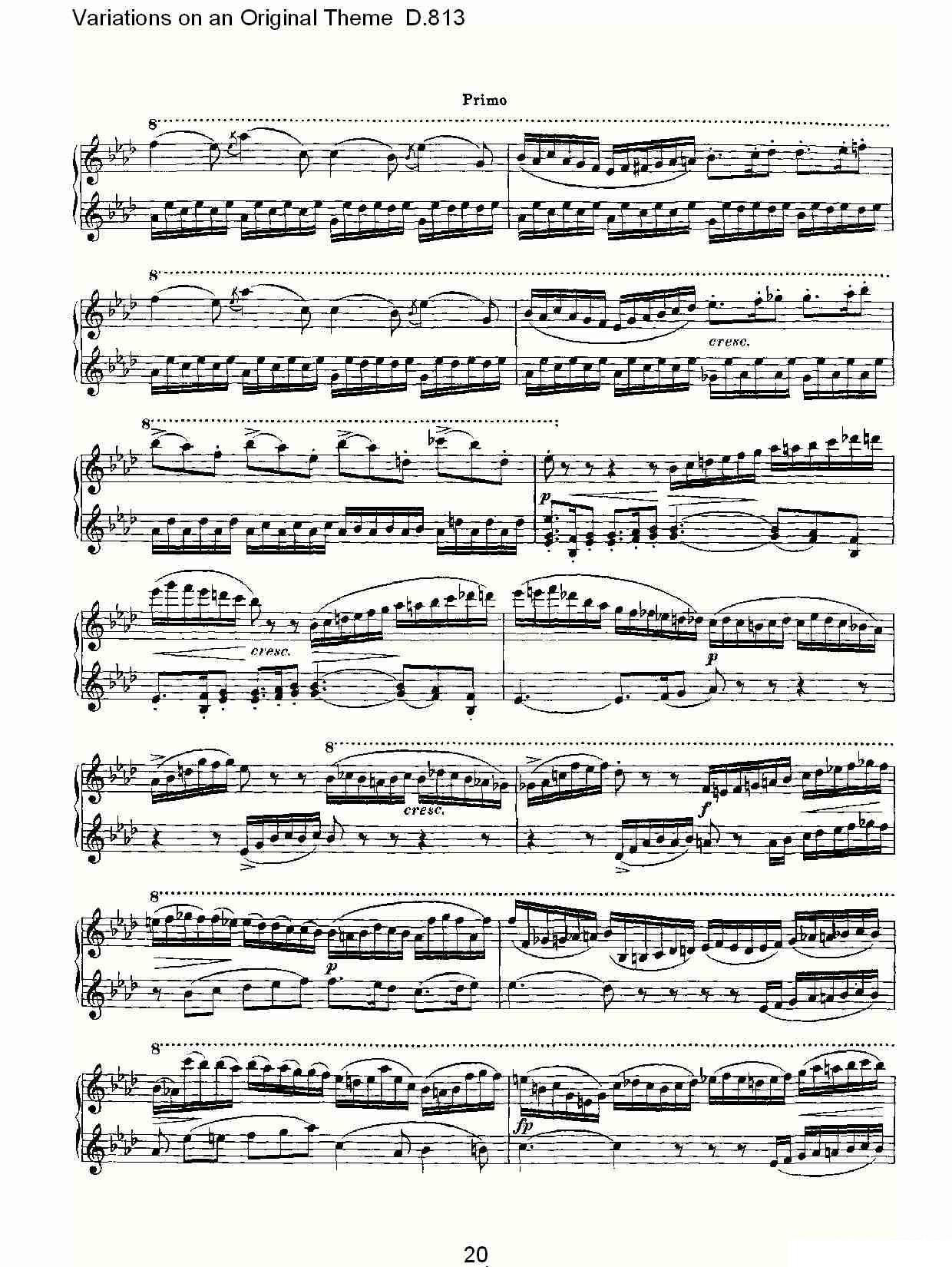 《Variations on an Original Theme D.813》钢琴谱（第20页）