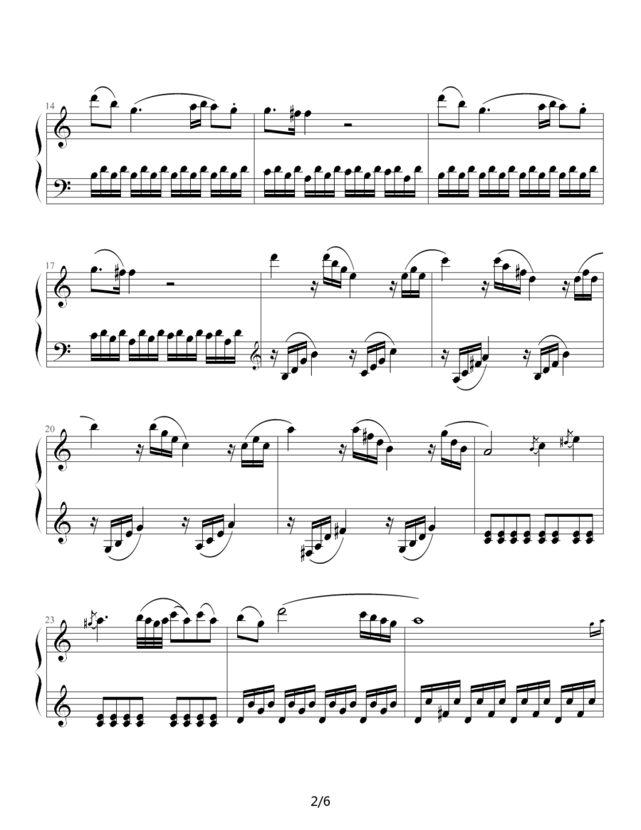 《奏鸣曲 Sonatas K.545》钢琴谱（第2页）