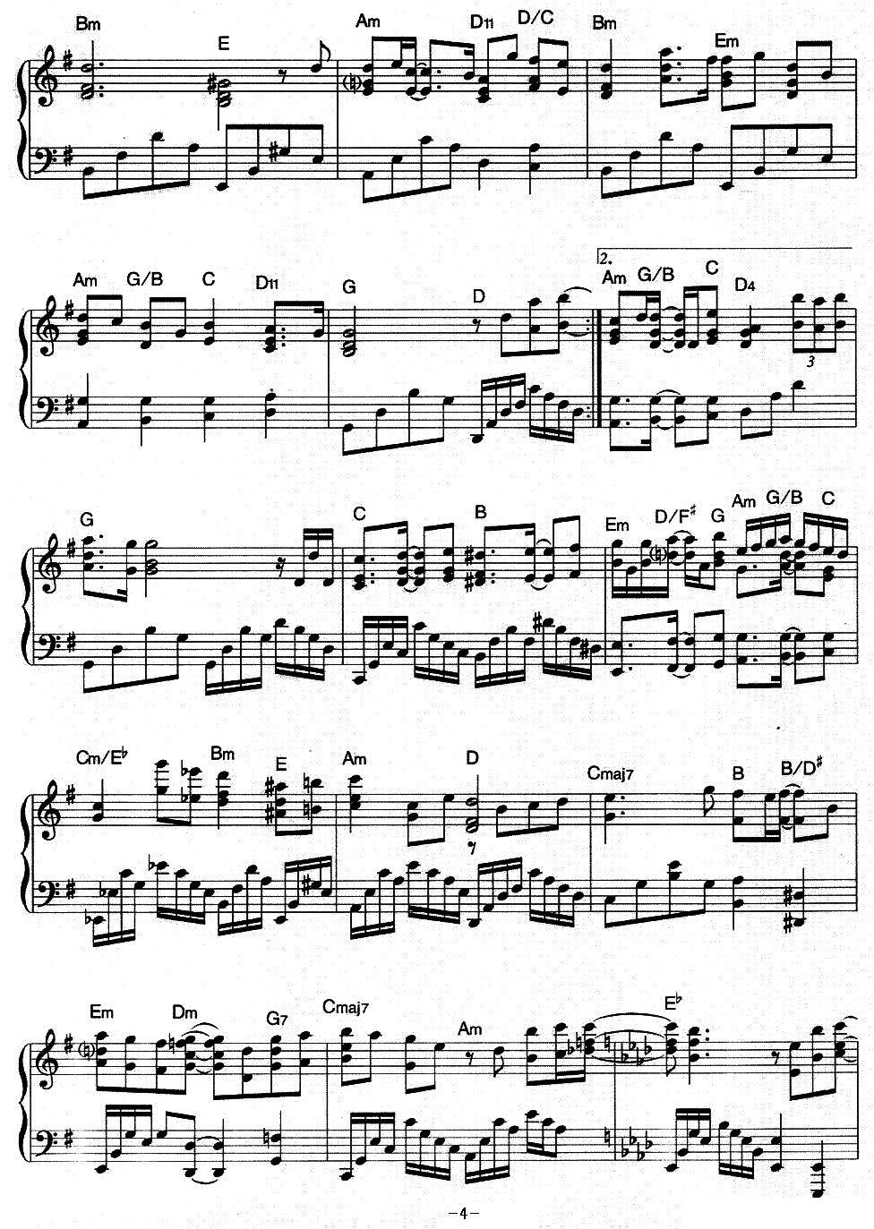 《绝对一对》钢琴谱（第4页）