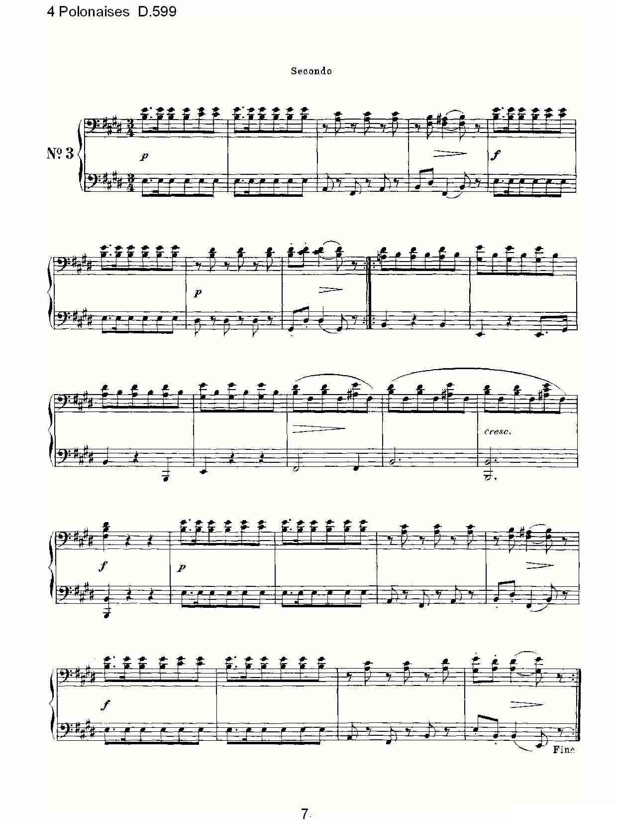 弗朗兹·舒柏特《4 Polonaises D.599》钢琴谱（第7页）
