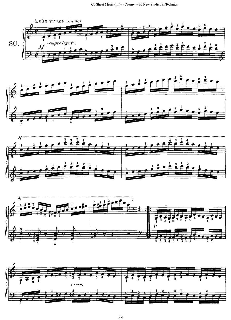 钢琴曲谱 Czerny - 30 New Studies - 30