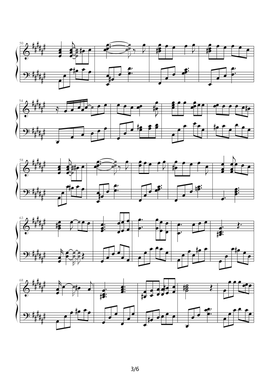 郑秀文演唱《美丽的误会》钢琴谱（第3页）
