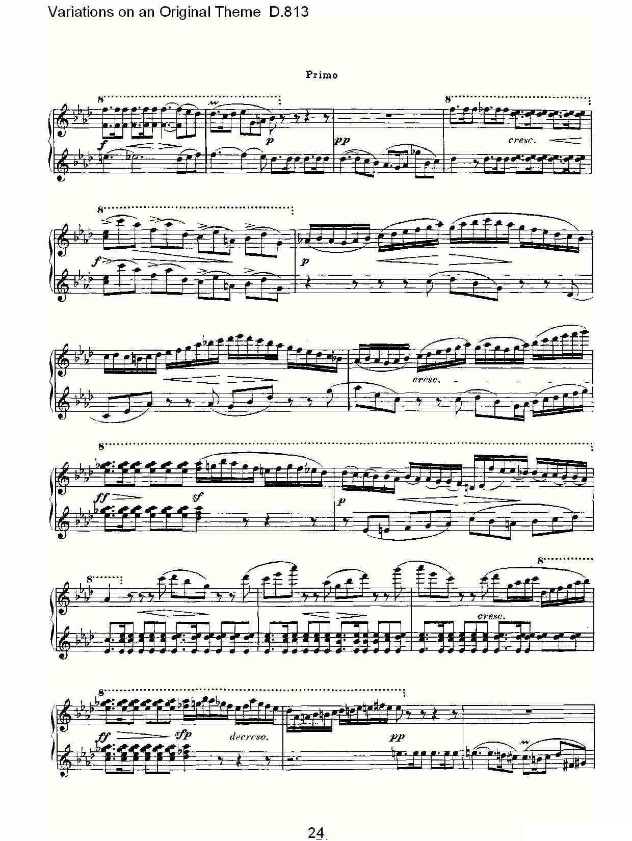 《Variations on an Original Theme D.813》钢琴谱（第24页）