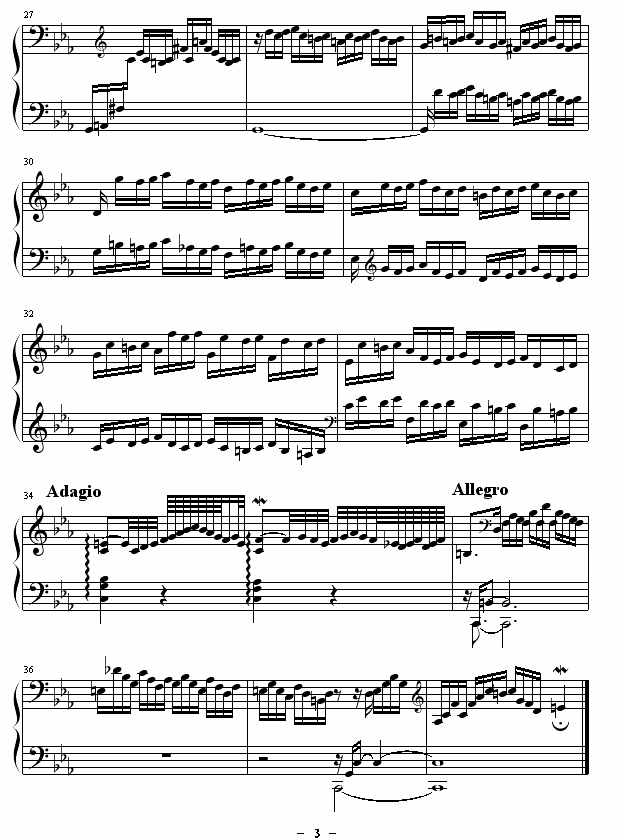 《c小调前奏曲》钢琴谱（第3页）