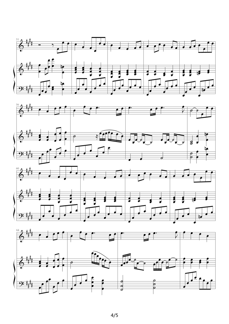 五月天《知足》钢琴谱（第4页）