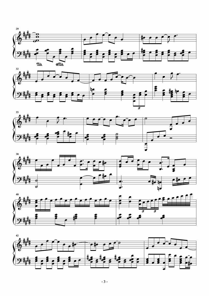 《欢乐今宵》钢琴谱（第3页）