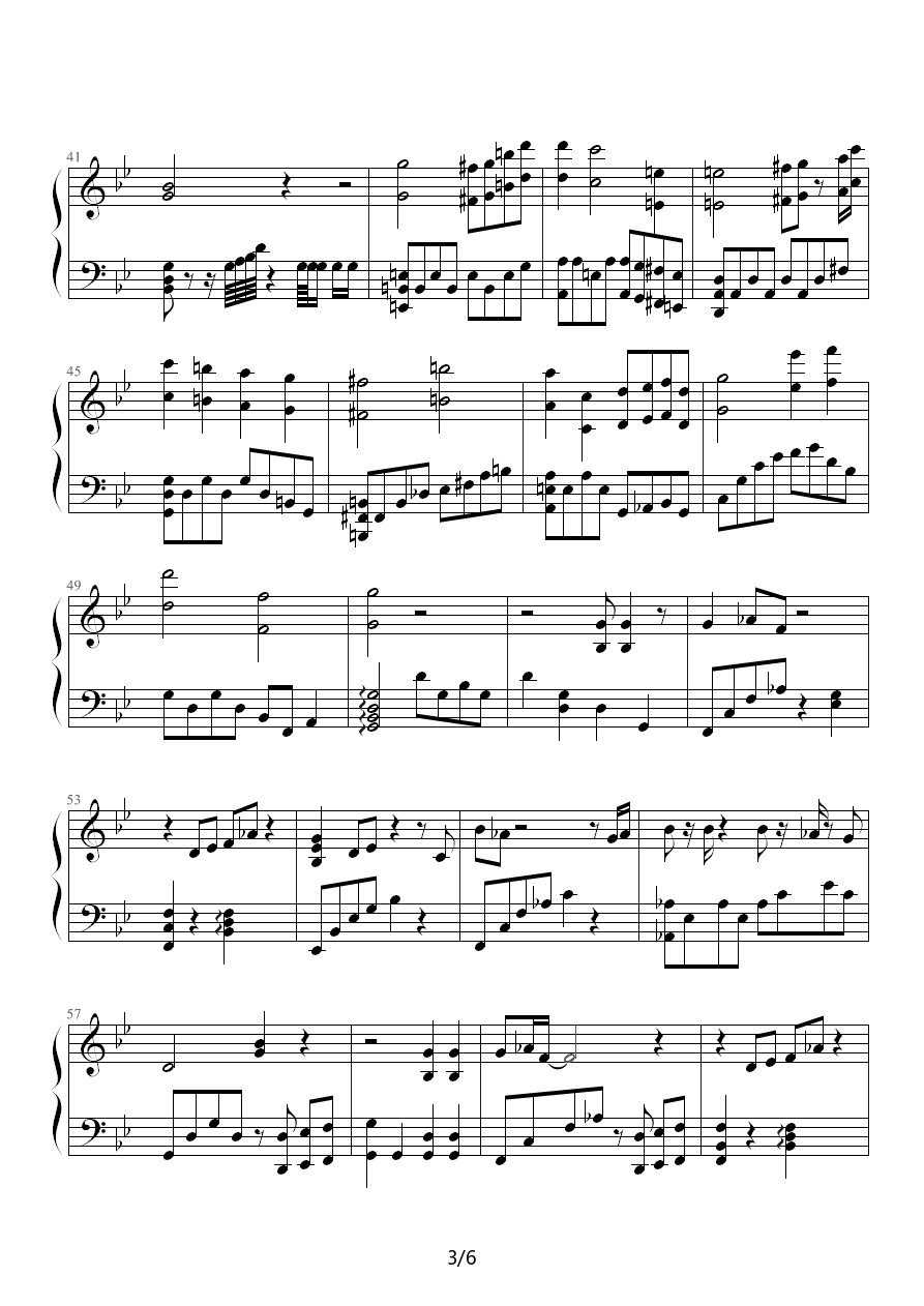 《你是我的天使》钢琴谱（第3页）