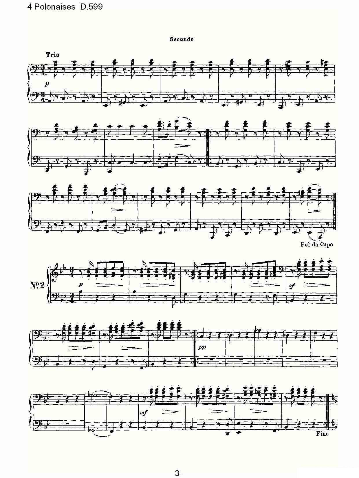 弗朗兹·舒柏特《4 Polonaises D.599》钢琴谱（第3页）