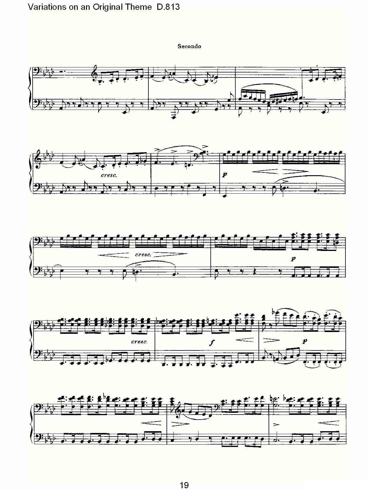 《Variations on an Original Theme D.813》钢琴谱（第19页）