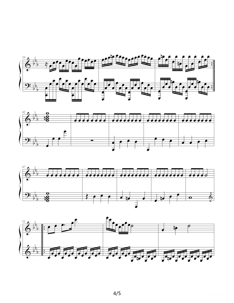 《灰色天空》钢琴谱（第4页）