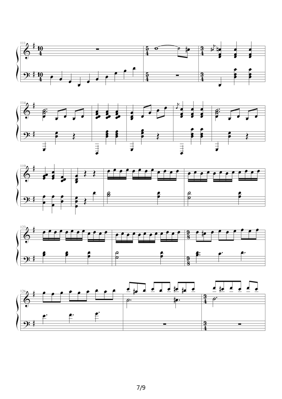 《古代小步舞曲》钢琴谱（第7页）