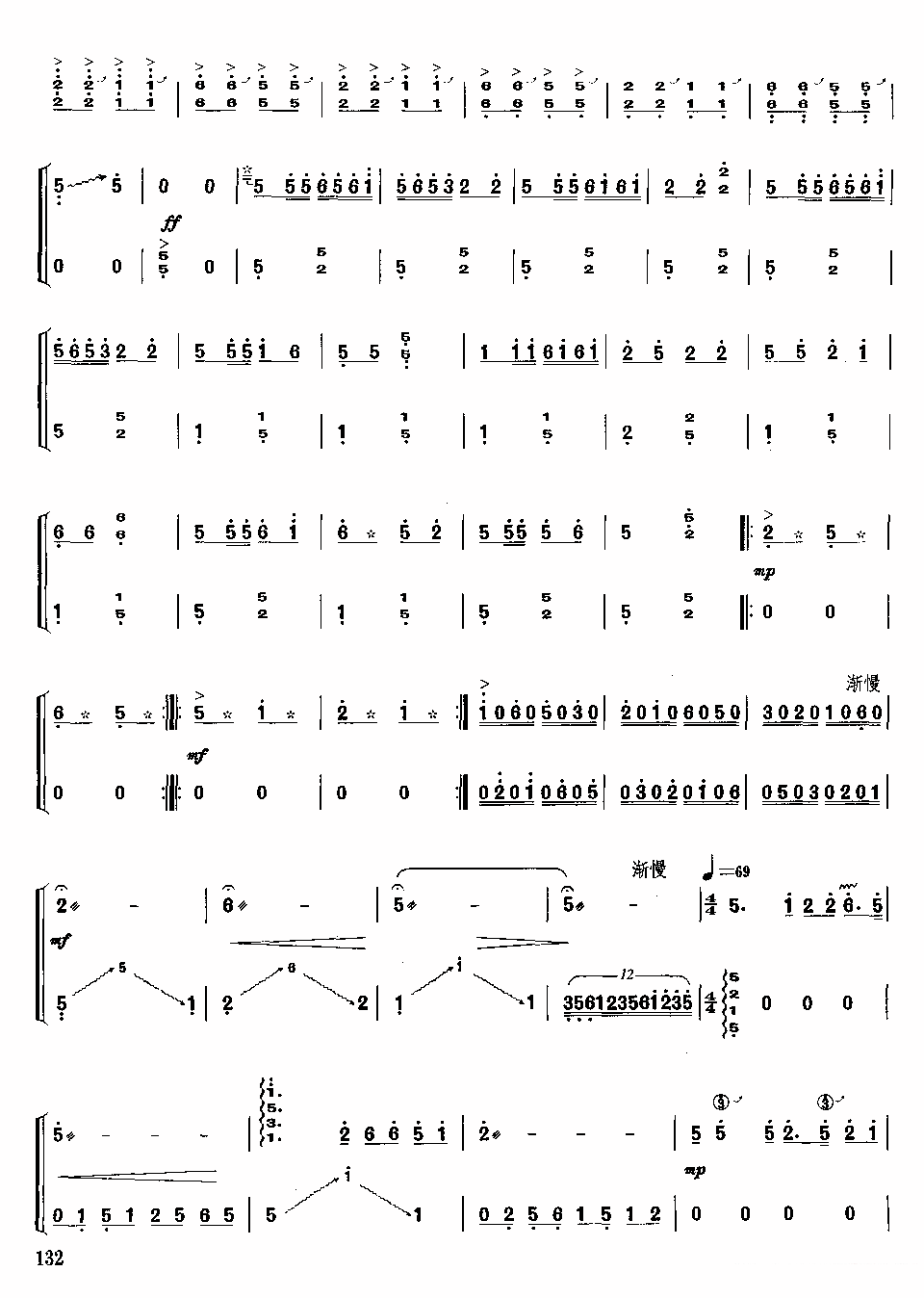 《峡谷明珠放异彩》古筝谱/古琴谱（第2页）