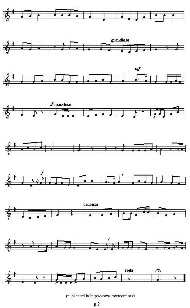 曲谱《各国国歌主旋律：卢旺达》（第2页）