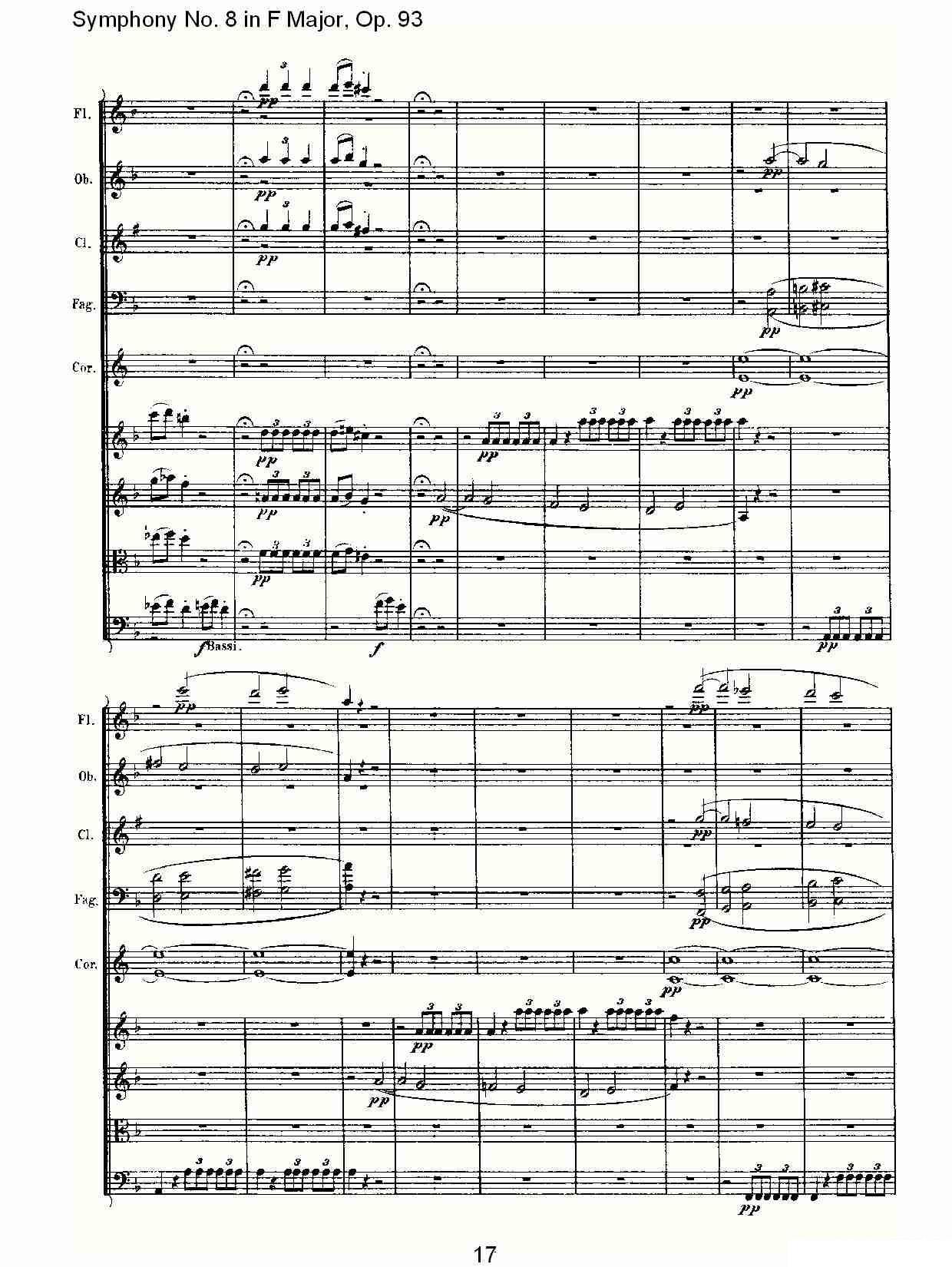 曲谱路德维西·冯·贝多芬《F大调第八交响曲 Op.93第四乐章》（第17页）