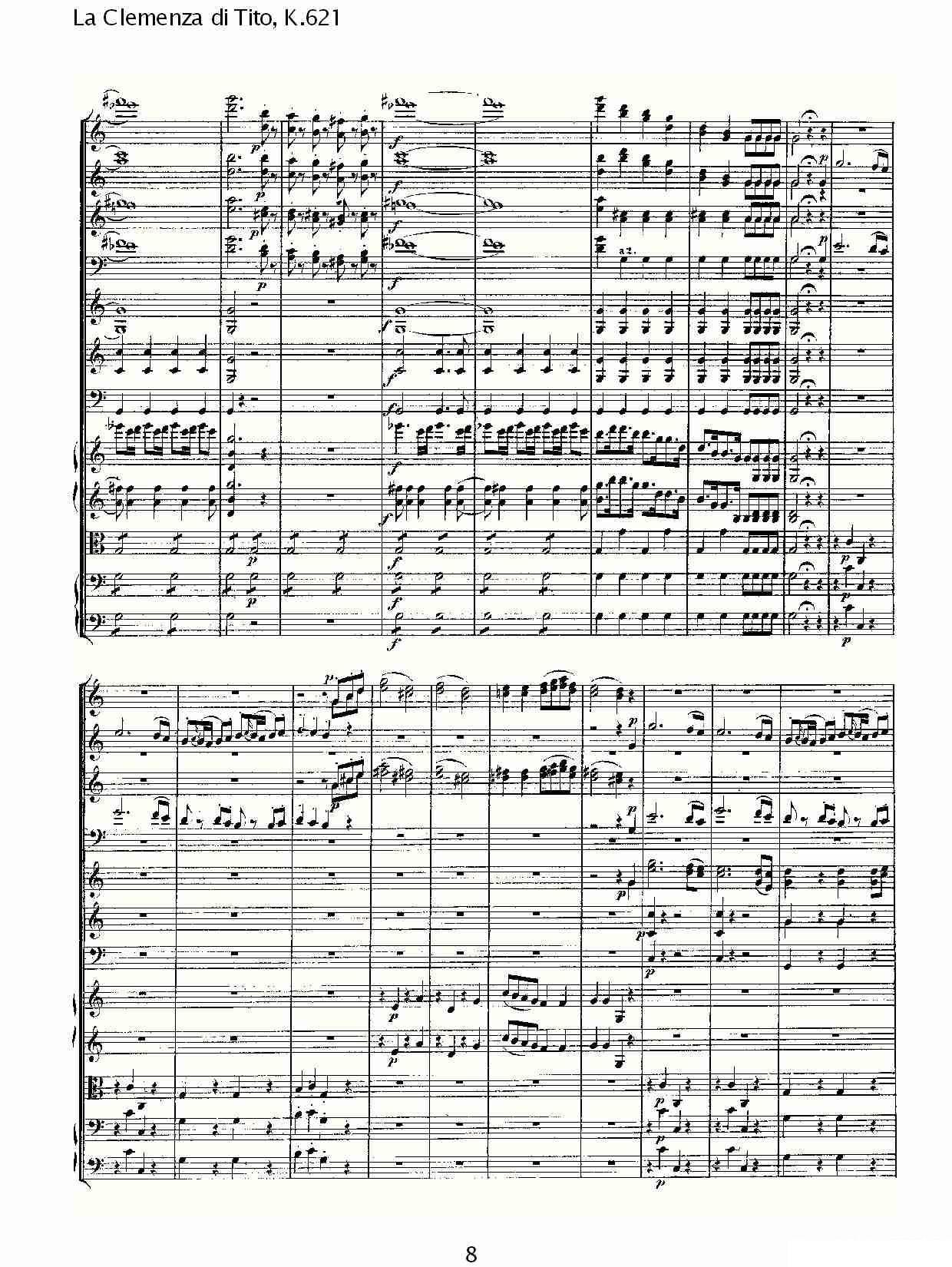 曲谱《La Clemenza di Tito,K.621》（第8页）