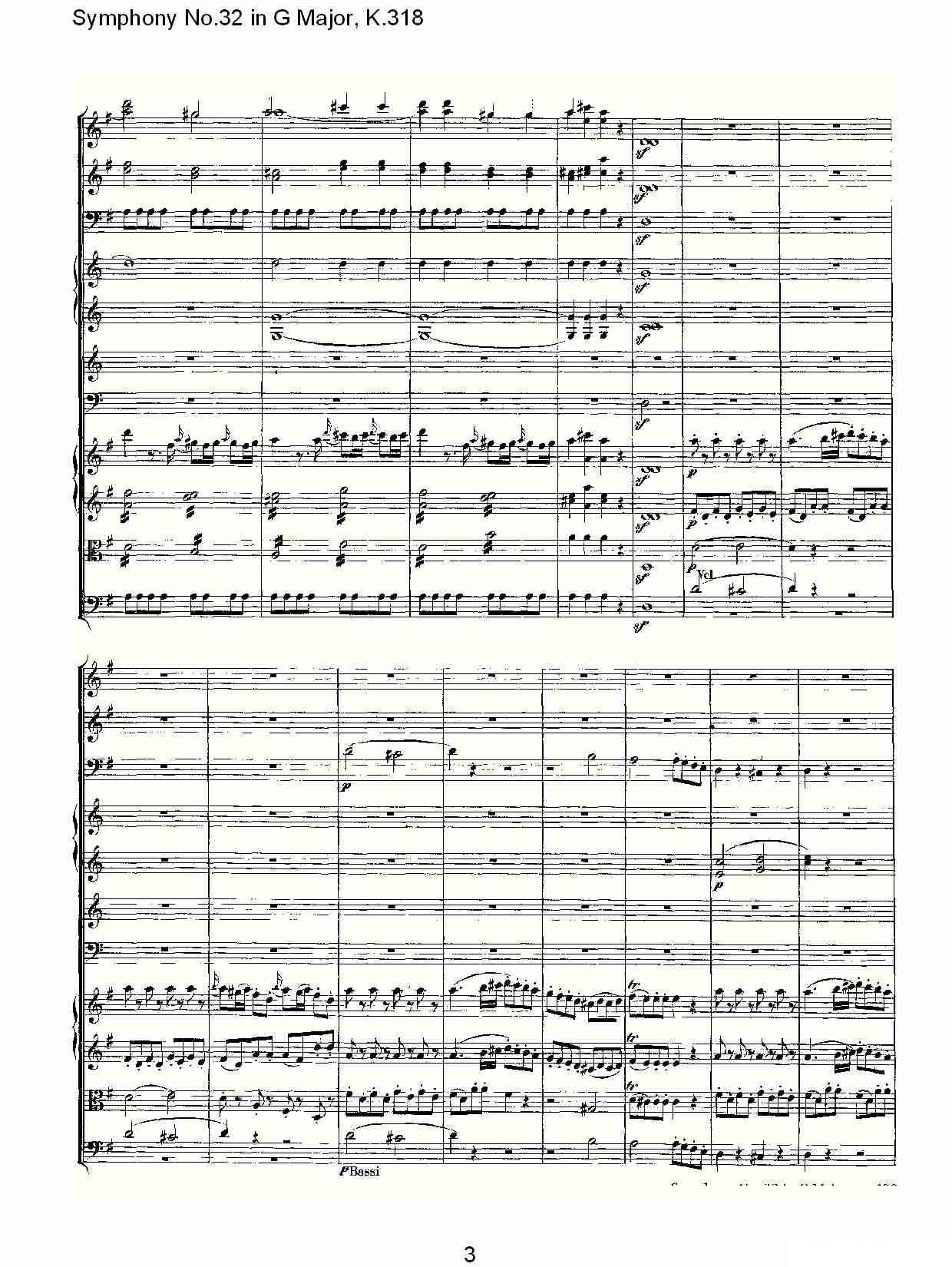 曲谱《Symphony No.32 in G Major, K.318》（第3页）