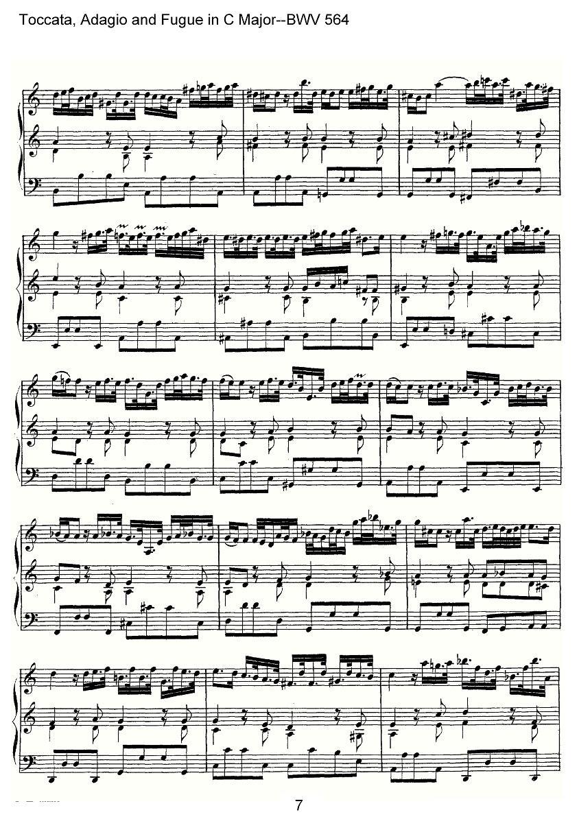 曲谱《Toccata, Adagio and Fugue in C Major--BWV 564》（第7页）
