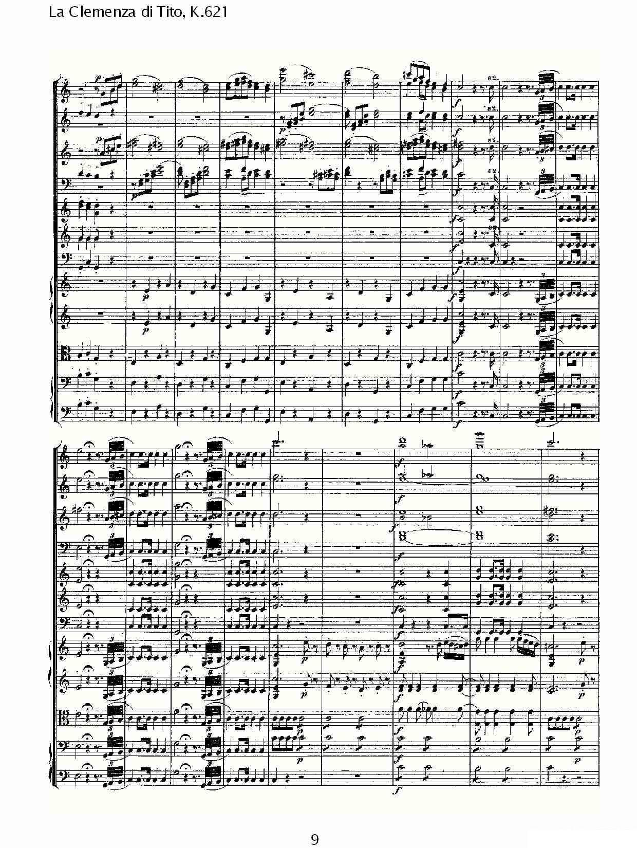 曲谱《La Clemenza di Tito,K.621》（第9页）