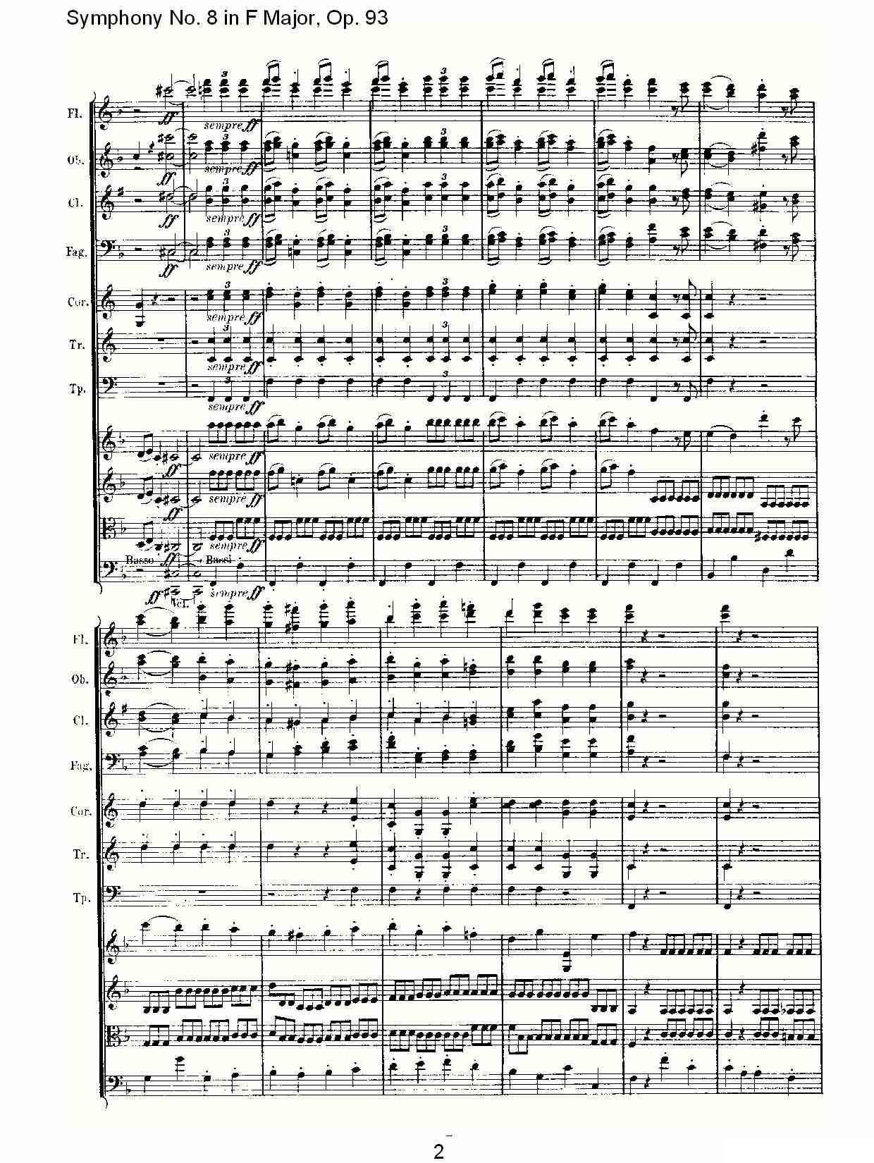 曲谱路德维西·冯·贝多芬《F大调第八交响曲 Op.93第四乐章》（第2页）