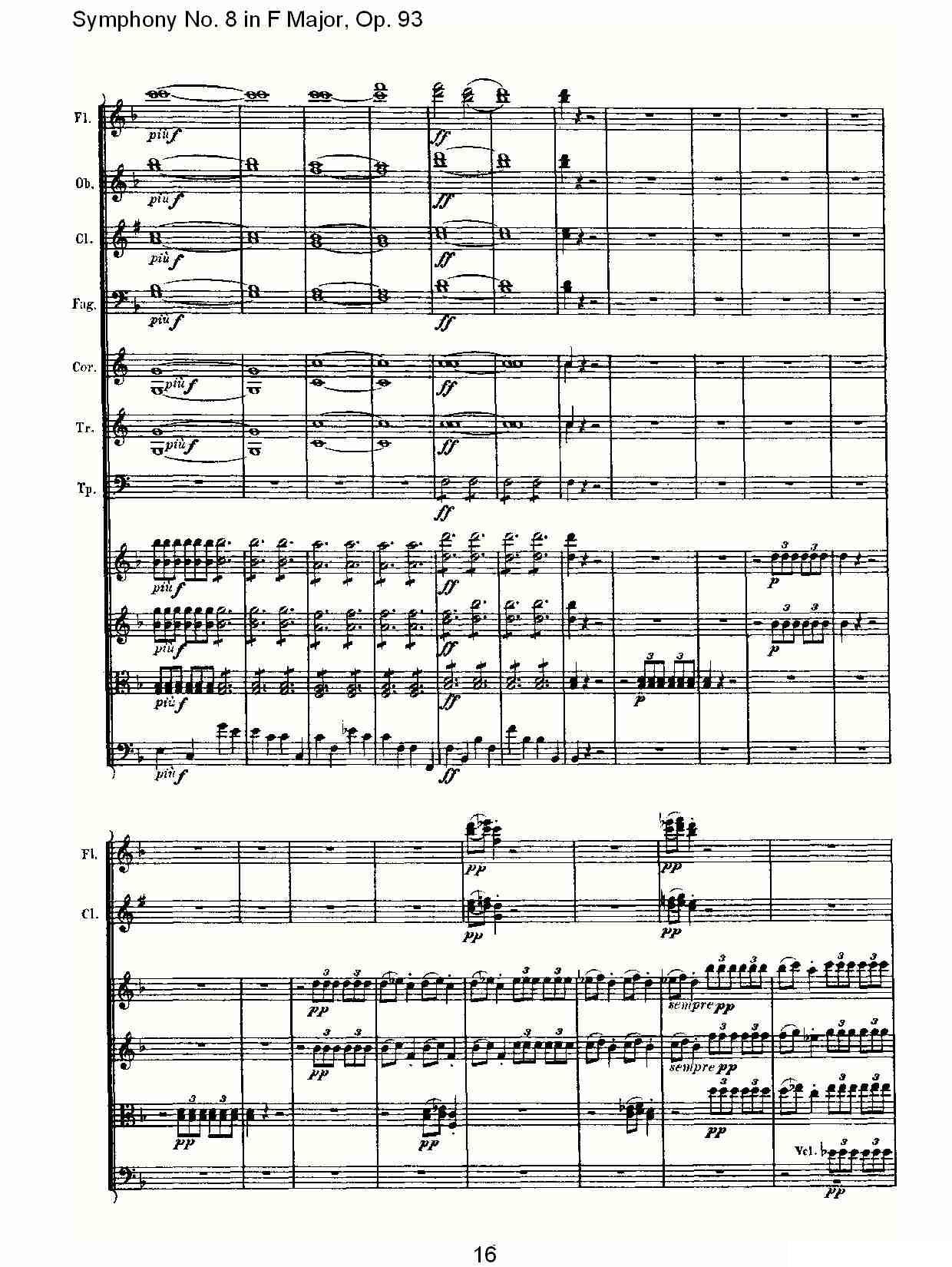 曲谱路德维西·冯·贝多芬《F大调第八交响曲 Op.93第四乐章》（第16页）
