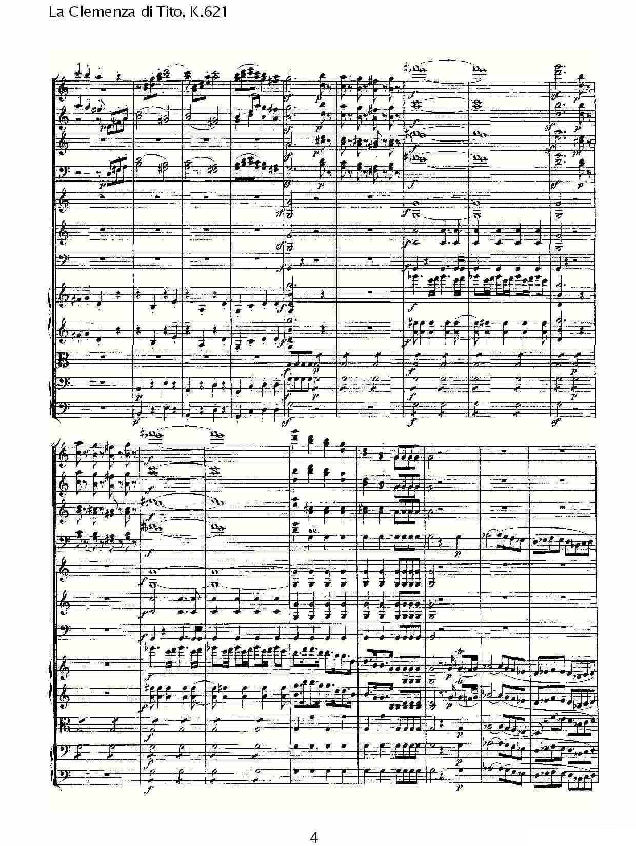 曲谱《La Clemenza di Tito,K.621》（第4页）