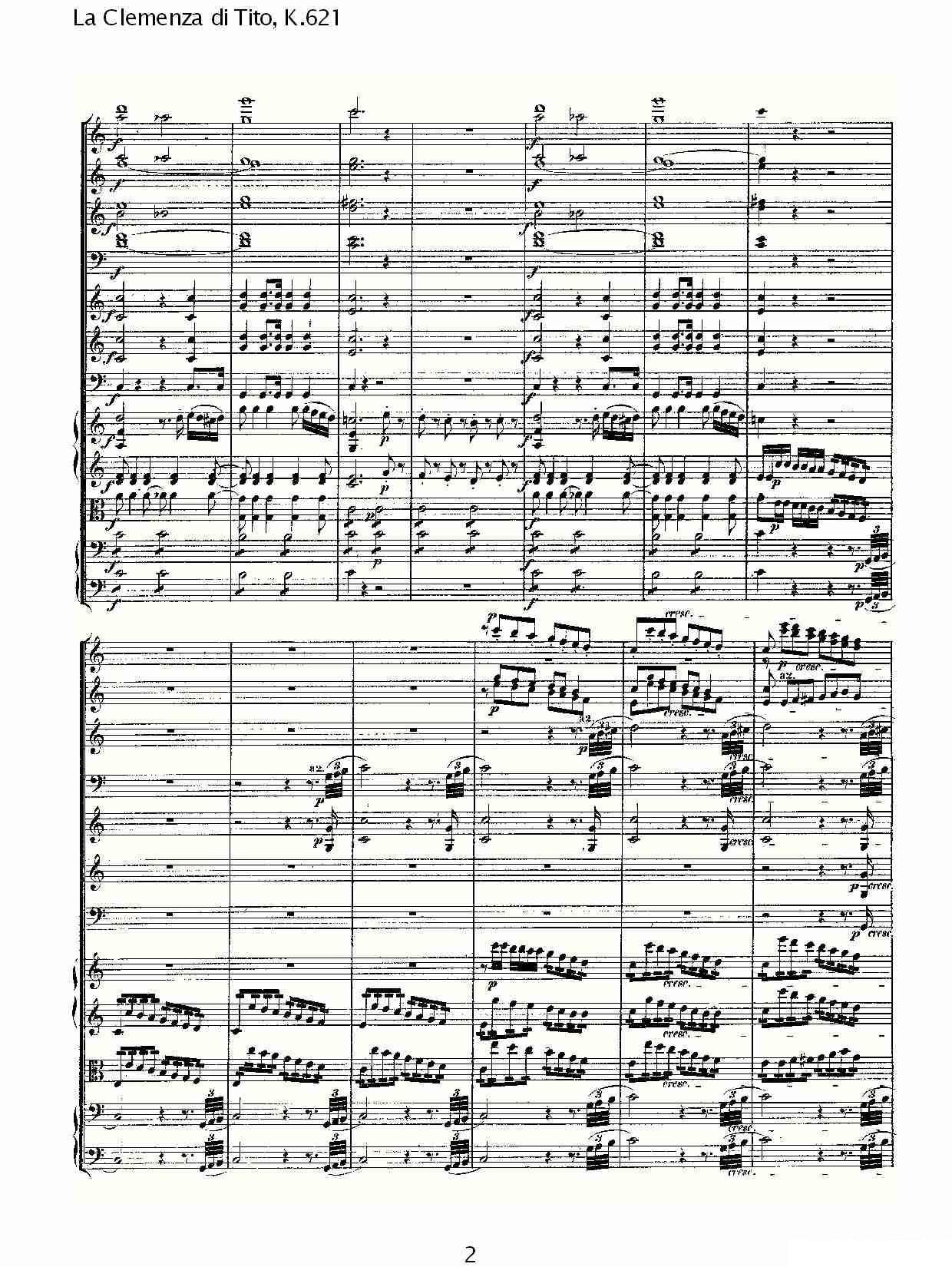 曲谱《La Clemenza di Tito,K.621》（第2页）